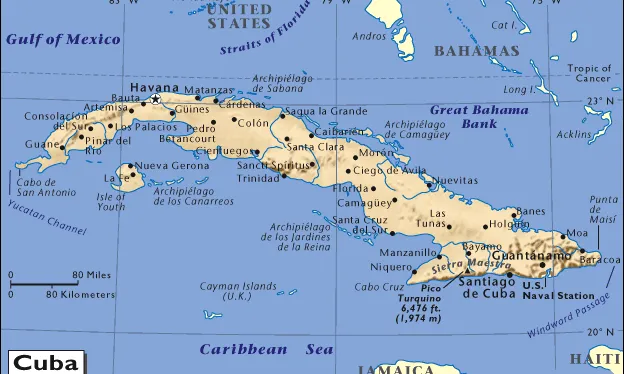 Mapa de Cuba