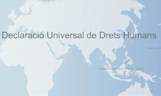 Mapa mundi i Declaració Universal de Drets Humans