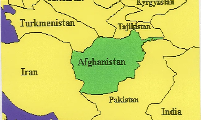 Mapa contextual d'Afganistan.