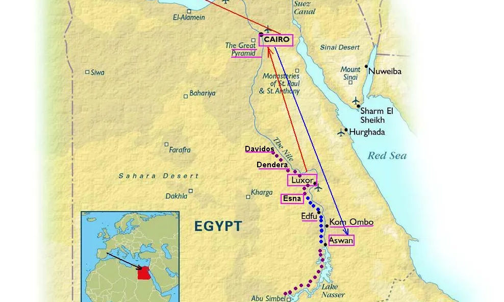 Mapa d'Egipte, Egypt Map