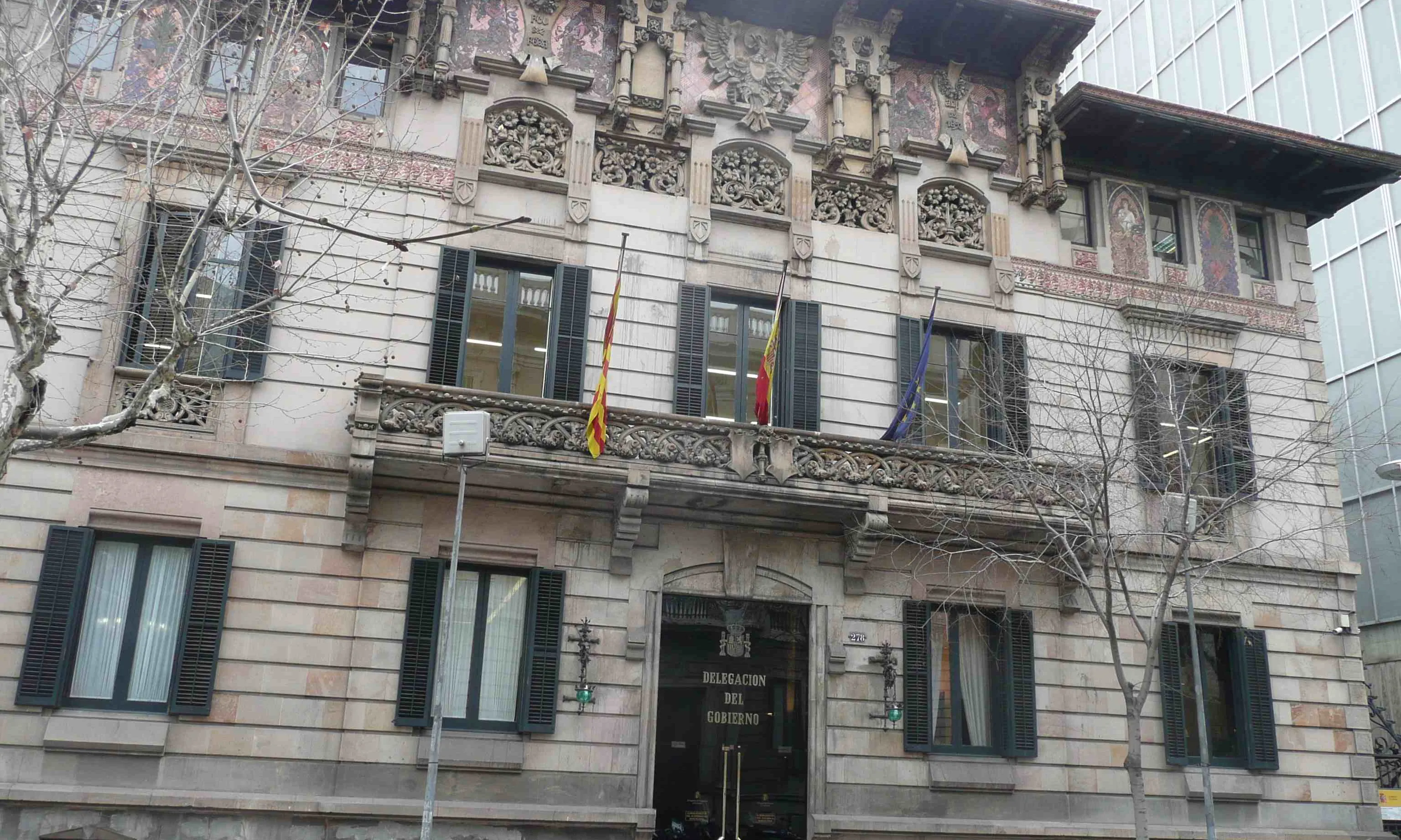 Façana de la Delegació del Govern Central a Barcelona.