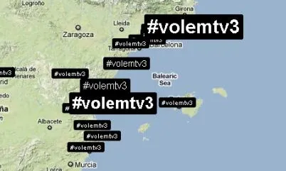 Mapa del trending topic #volemtv3