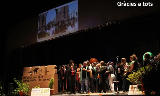 Un moment de l'acte de entrega del premi "Solidaritat en xarxa"