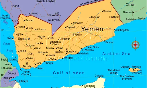 Mapa de Iemen