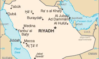 Mapa d'Aràbia Saudita.