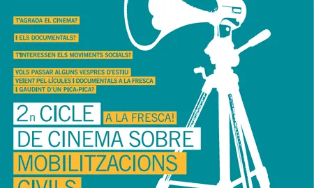 Part del cartell del 2n Cicle de Cinema a la Fresca sobre Mobilitzacions Civils
