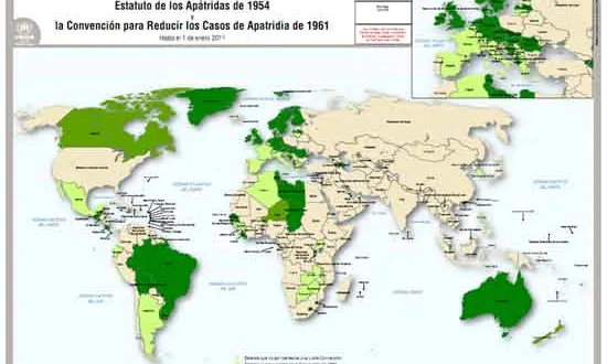Mapa dels països que han ratificat les Convencions. Font: ACNUR
