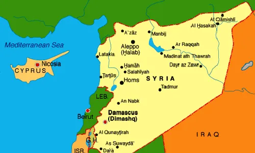 Map of Syria.