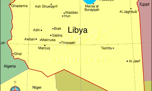 Map of Lybia.