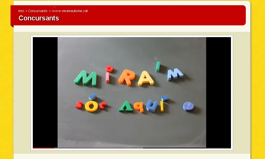 El vídeo de l'associació Mira'm a la plana web de 1dels50mil.cat