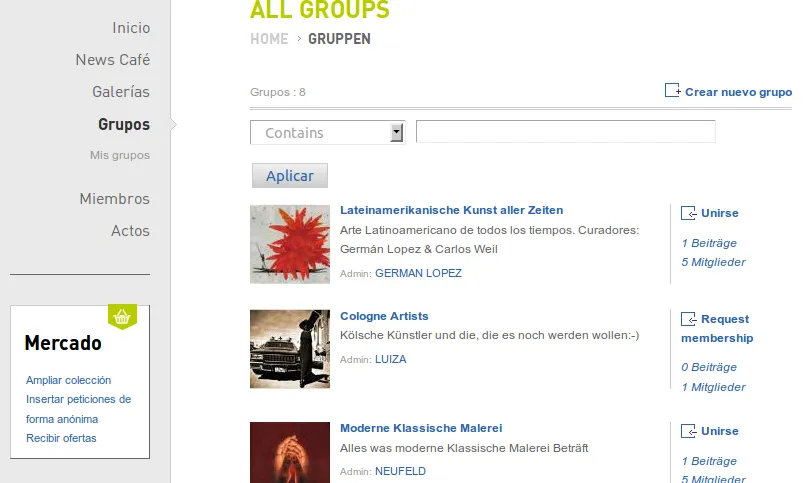 Imatge de la llista de grups