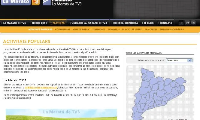 Imatge de la web de la Fundació de La Marató
