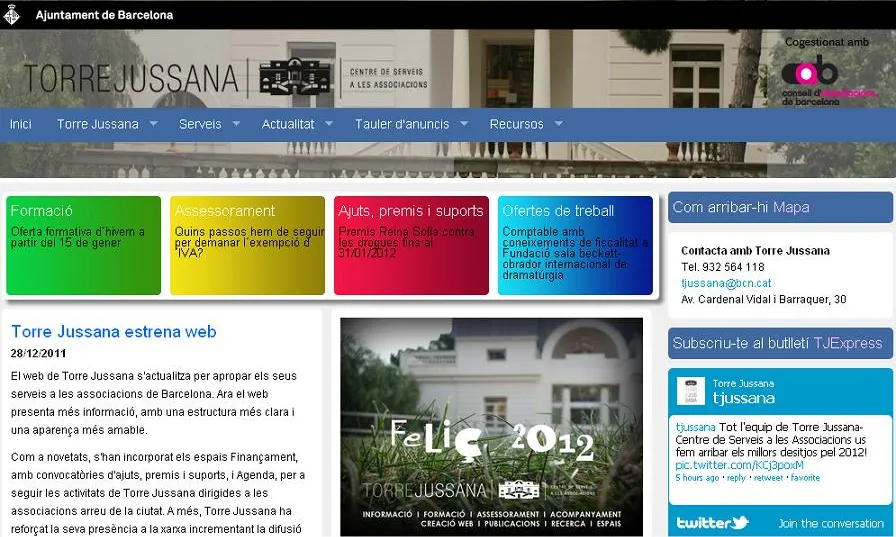 Nova imatge de la pàgina web de Torre Jussana