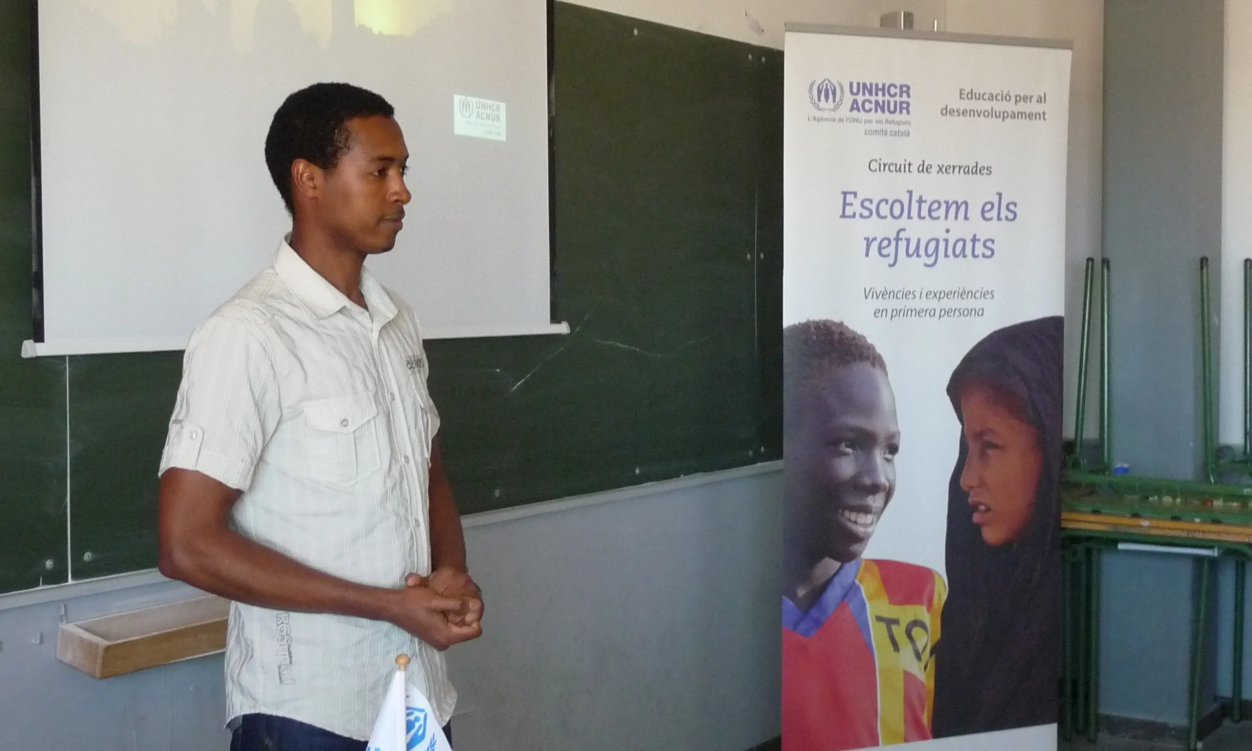 En Mamadou Bailo durant una xerrada 