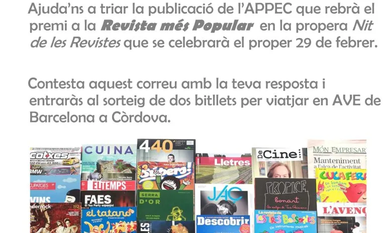 imatge del facebbok de l'APPEC sobre el concurs