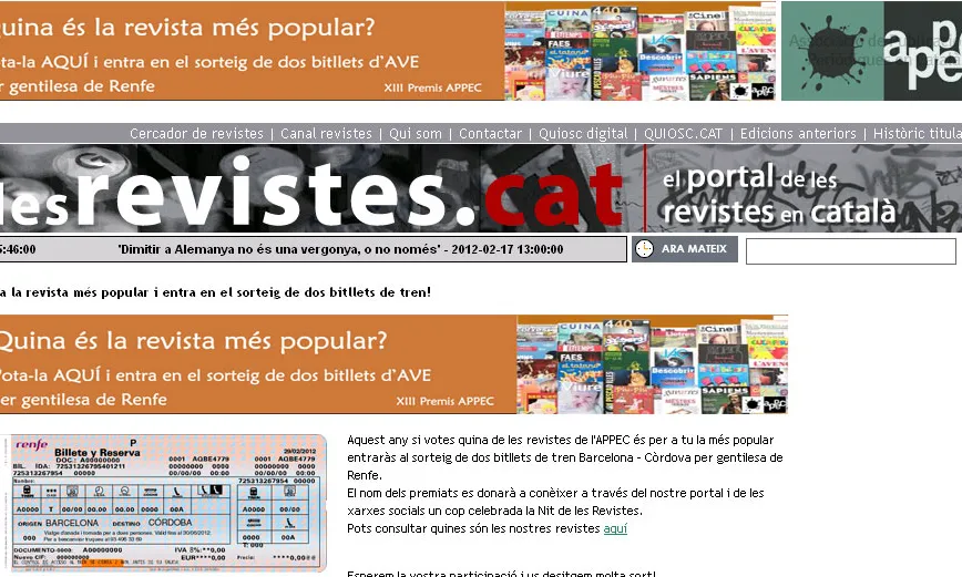 imatge de la pàgina web de l'APPEC