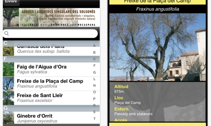 Primera aplicació per mòbil de temàtica forestal en català