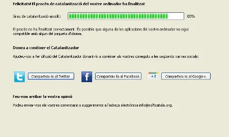 Un cop finalitzat el procés, es pot compartir el resultat. 
