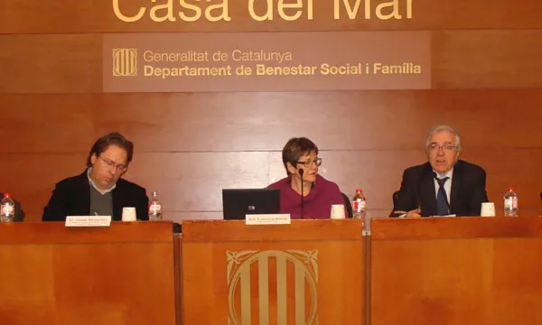 Josep Santacreu, Francina i Alsina i Narcís Bosch durant l'obertura de la jornad