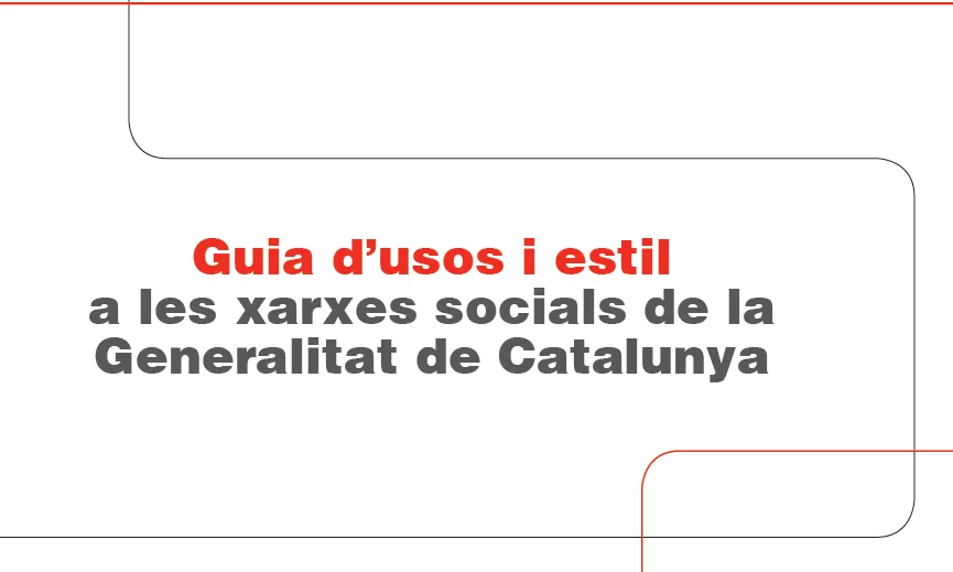 Portada de la Guia d'usos i estil a les xarxes socials de la Generalitat de Cat.
