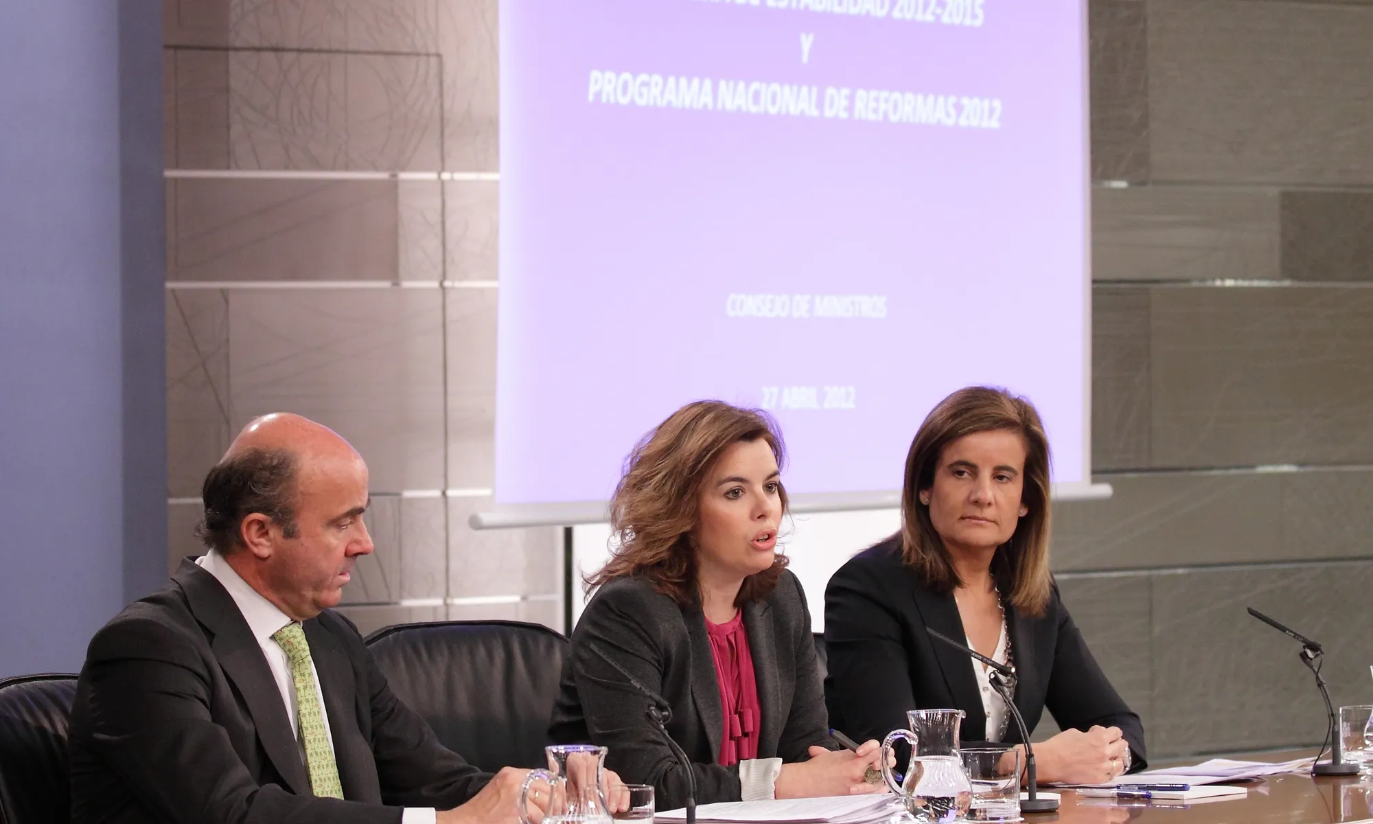 Imatge de la roda de premsa posterior al Consell de Ministres