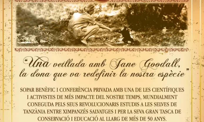 Programa del sopar de l'Institut Jane Goodall