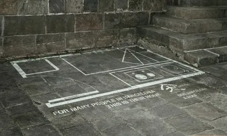 Campanya de conscienciació d'Arrels Fundació a Barcelona