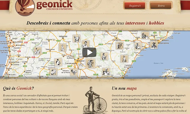 Captura de la plana web Geonick