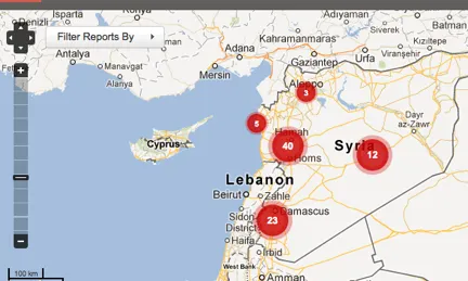 Mapa de les agressions sexuals denunciada a "Women Under Siege"