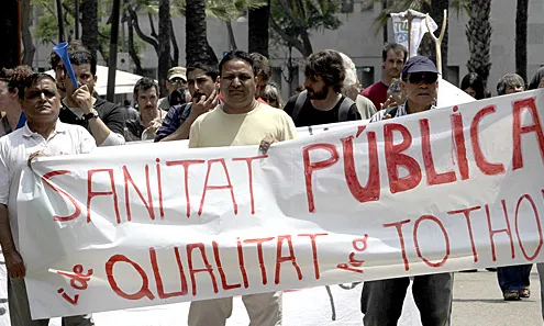 Protesta contra la reforma sanitària. Font: Diari el Mundo