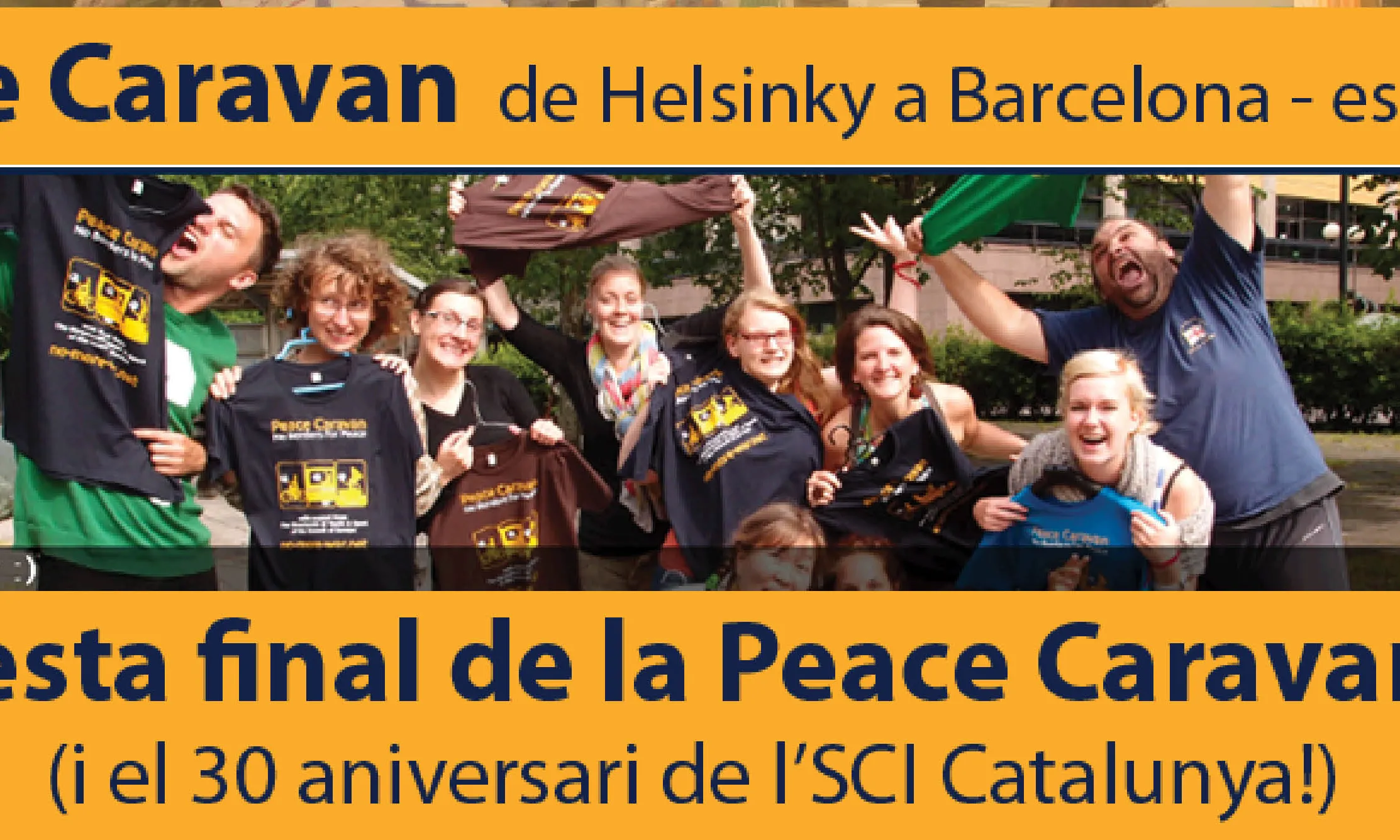 Part del cartell de la festa final de la Caravana per la Pau