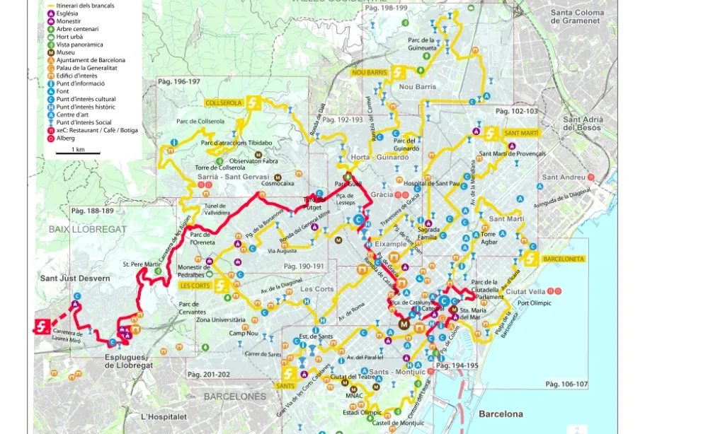 Mapa de la nova ruta del Baix Llobregat a Barcelona