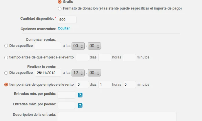 Més informació de les entrades