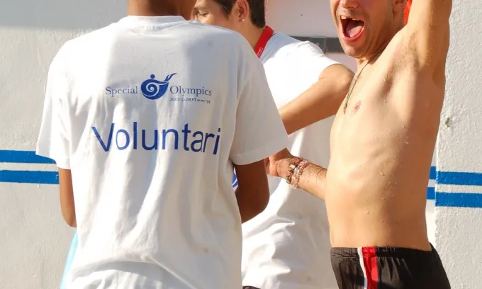 Nedador després de competir. Font: Special Olympics Vilanova i la Geltrú