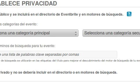 Podreu configurar la privacitat de l'esdeveniment