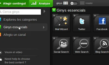 Podem afegir contingut a les pestanyes de varies maneres