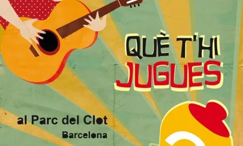 Cartell del  Festival de jocs populars i tradicionals Què t'hi jugues? 2012