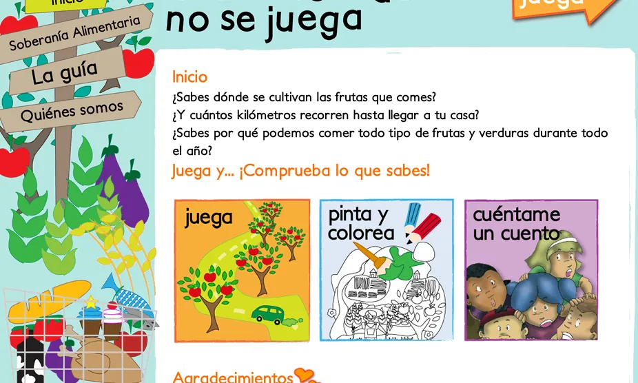Captura del portal educatiu "Con la comida no se juega"
