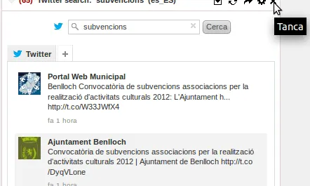 Per treure un contingut d'una pestanya simplement cliquem a la x de tancar. 