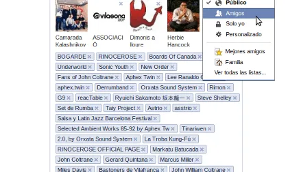 Es pot configurar la privacitat de les admiracions i de les fotografies