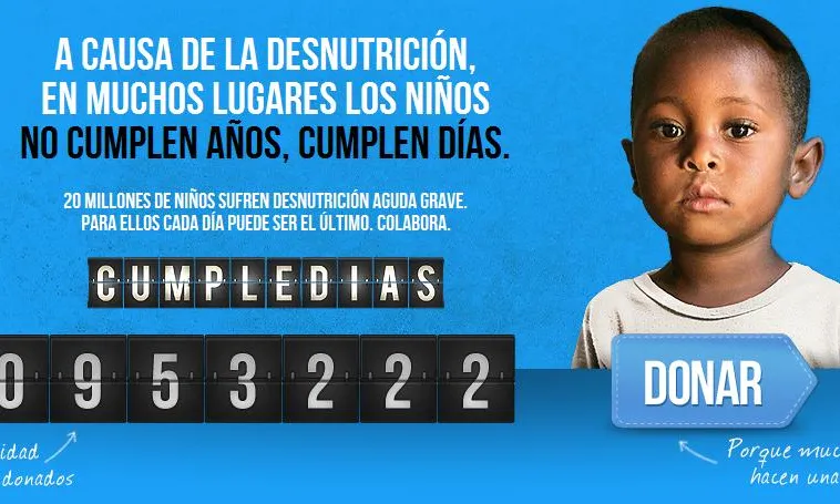 Imatge del comptador dels diners donats a la campanya. Font: UNICEF