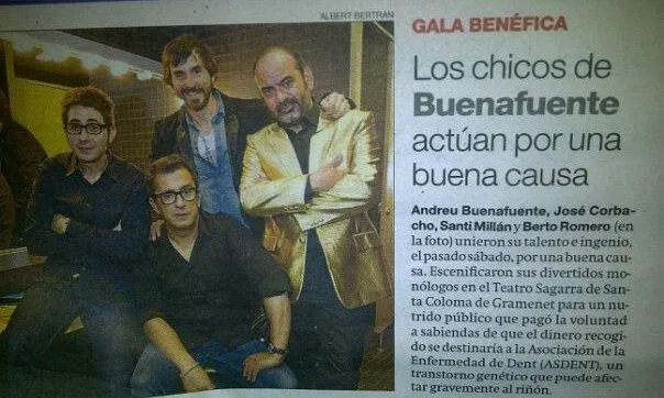 Imatge de l'anunci de la Gala Solidària que es va fer per Asdent