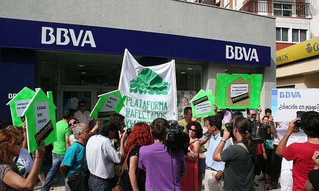 La PAH en una acció a Màlaga. Foto: Afrox (Wikimedia Commons)