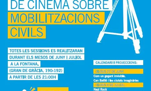 Cartell del 4t Cicle de Cinema a la fresca sobre Mobilitzacions Civils