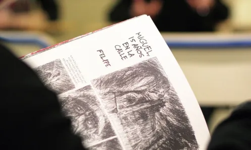Miquel Fuster fent una xerrada a la Universitat de Barcelona