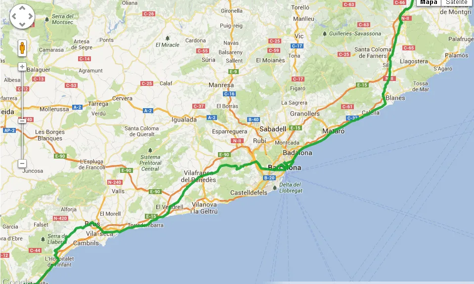 Mapa de la Via Catalana