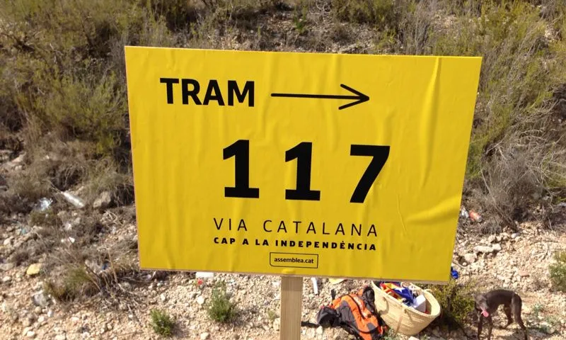 Cartell indicant el tram 117 de la Via Catalana