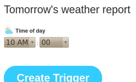 Amb el trigger podem configurar quant volem l'informe de la previsió del temps.