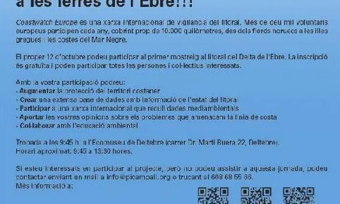 Cartell del Coastwatch a les Terres de l'Ebre
