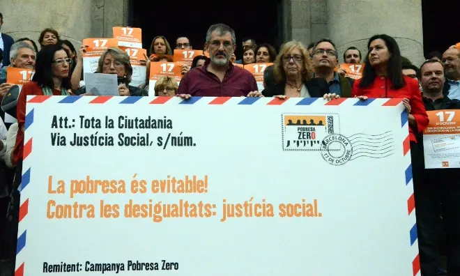 El manifest contra la pobresa s'ha presentat a Barcelona